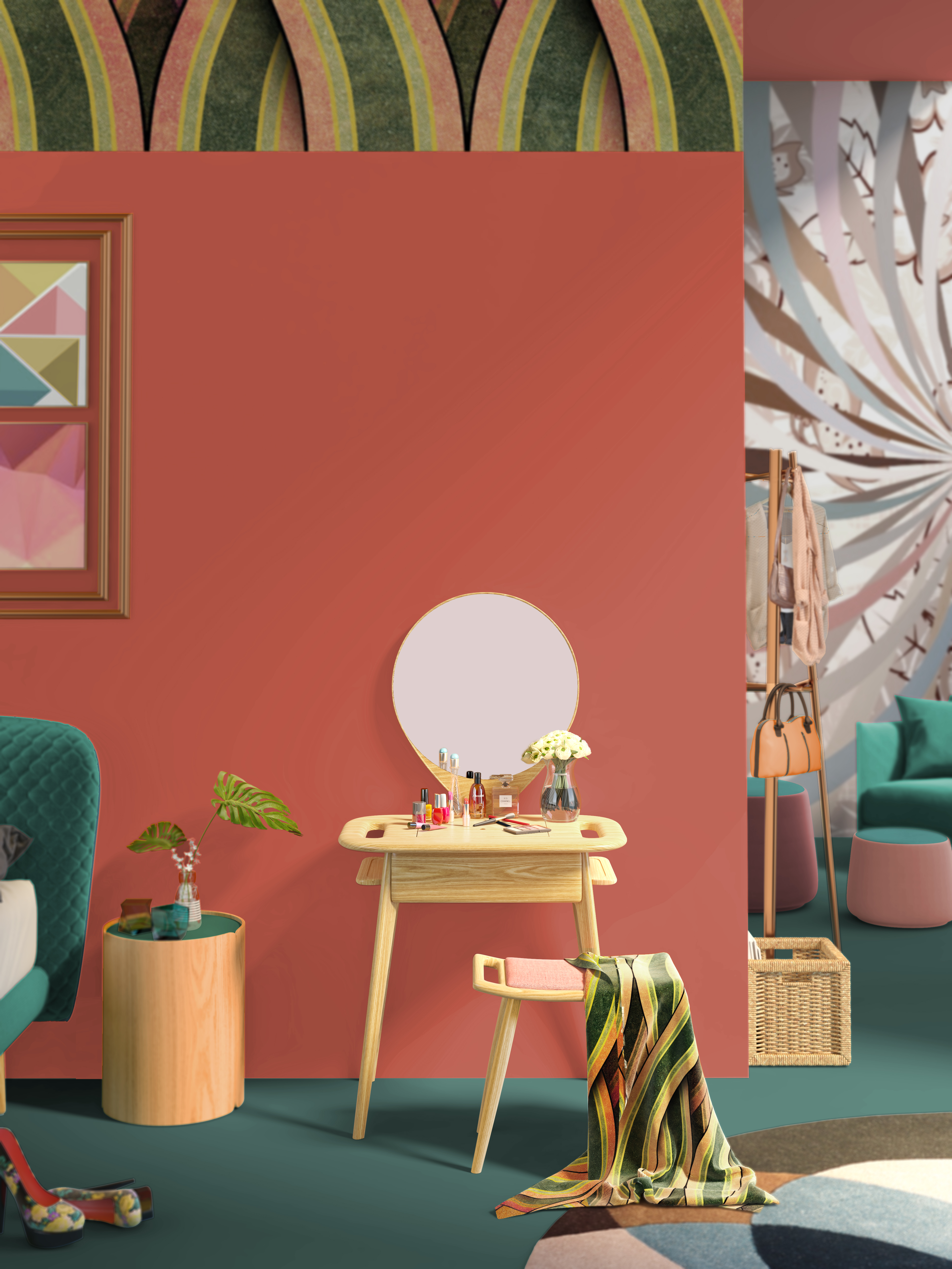 solid wood，furniture，Dressing table，bedroom，aSH ，level of appearance，Ins，