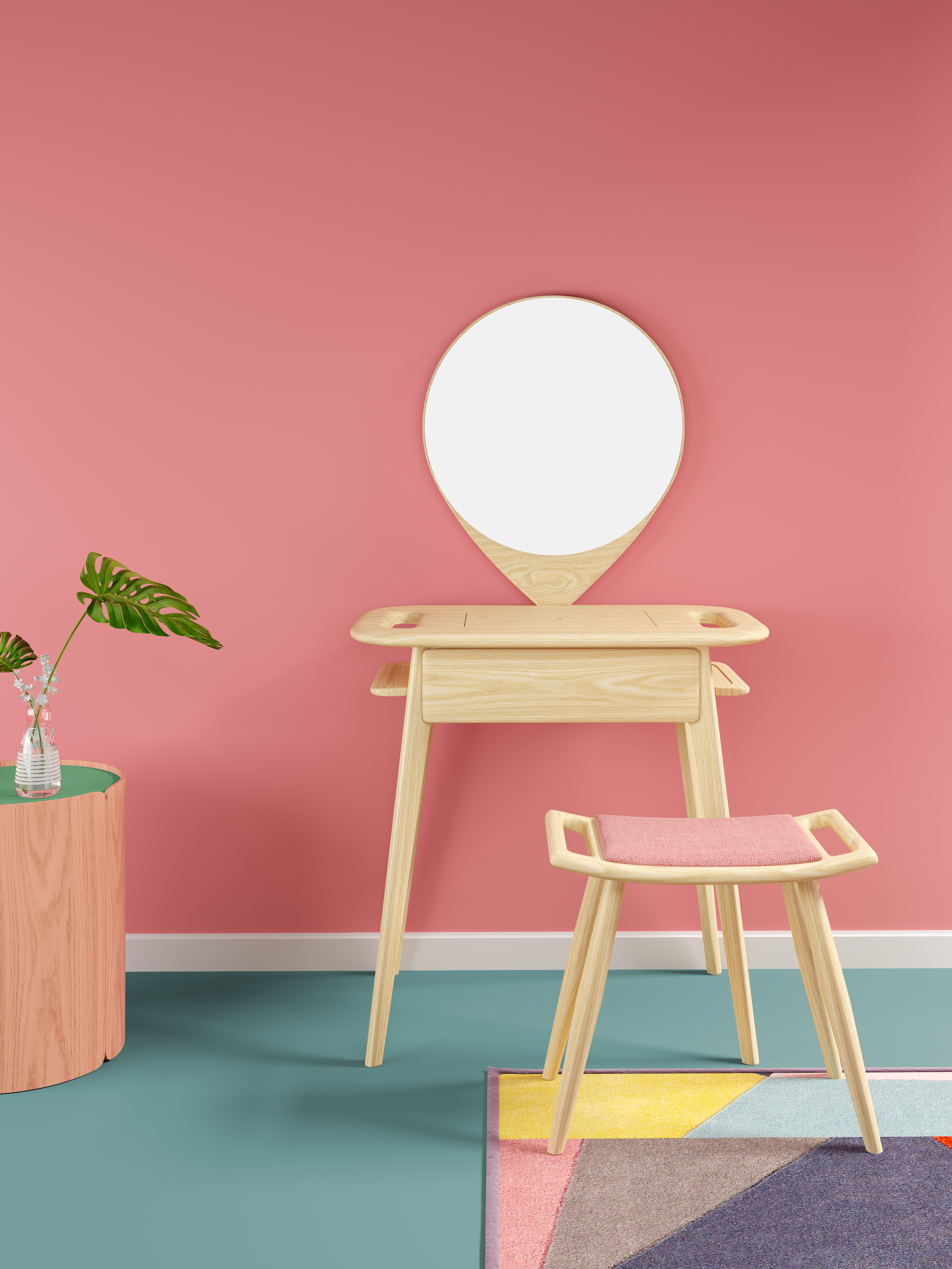 solid wood，furniture，Dressing table，bedroom，aSH ，level of appearance，Ins，