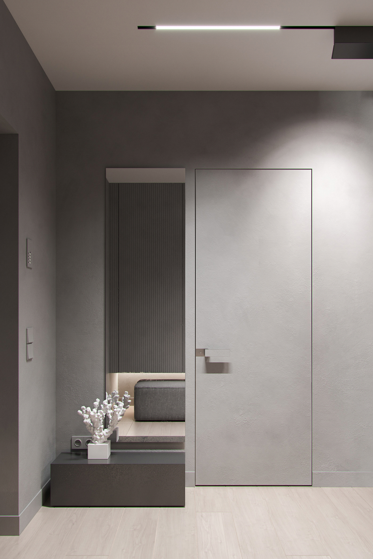 grey，Interior design，Minimal cave，