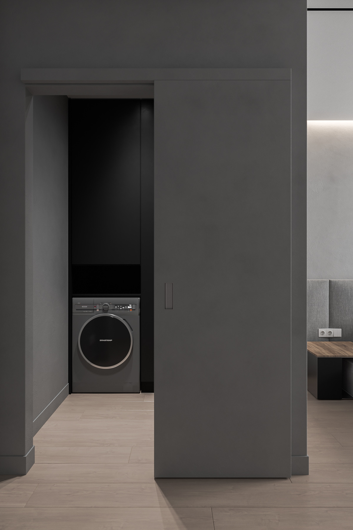 grey，Interior design，Minimal cave，