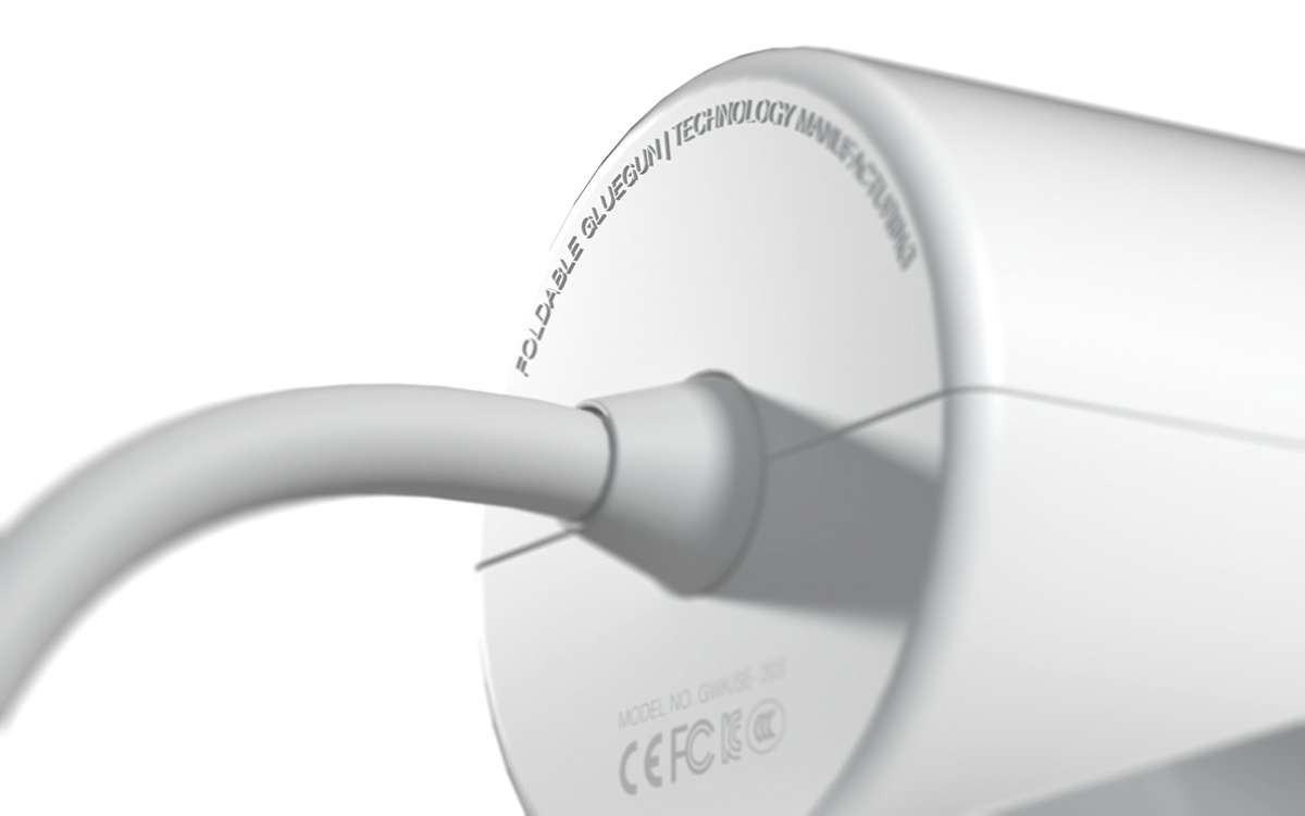 white，Glue gun，Fold，