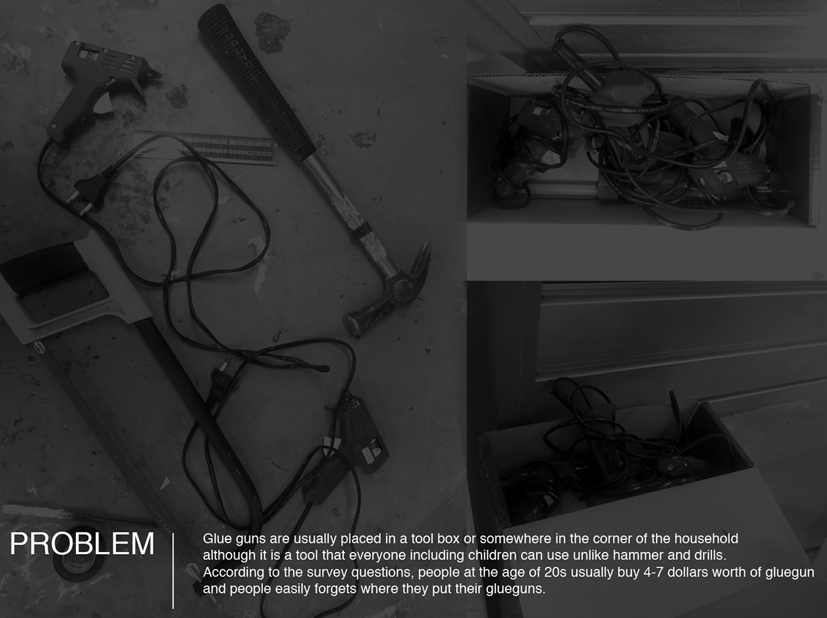 white，Glue gun，Fold，