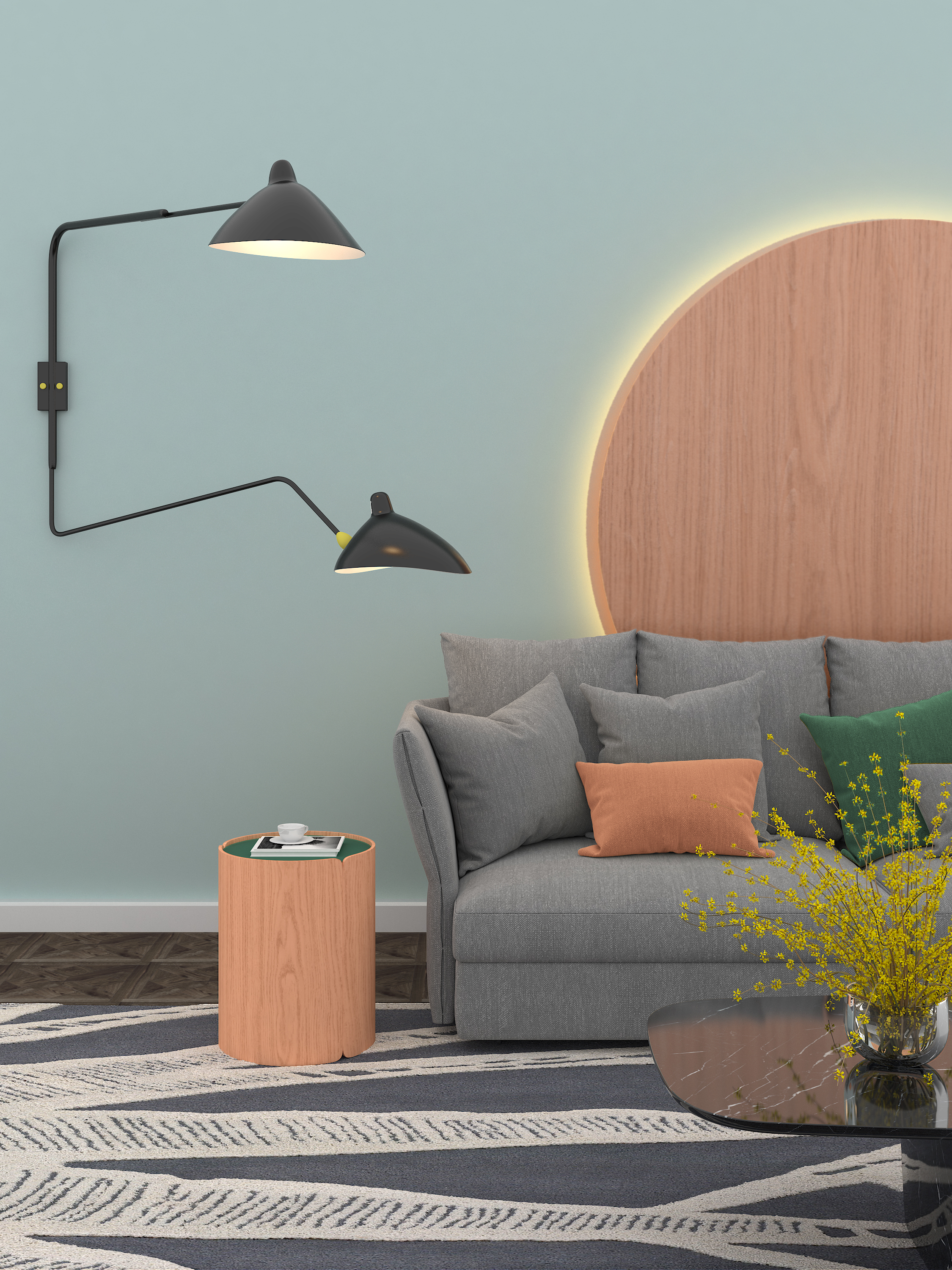 bedside cupboard，Side table，solid wood，aSH ，colour，bend，Ins，Opening and closing，