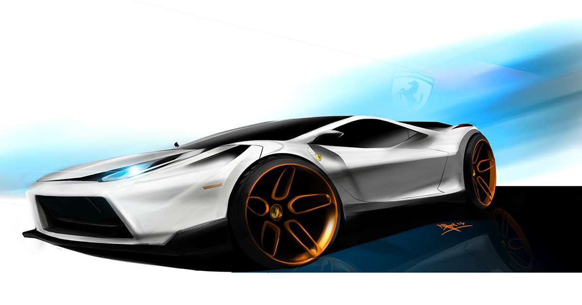 Automatic design，Hand drawn，Render，beautiful，industrial design，