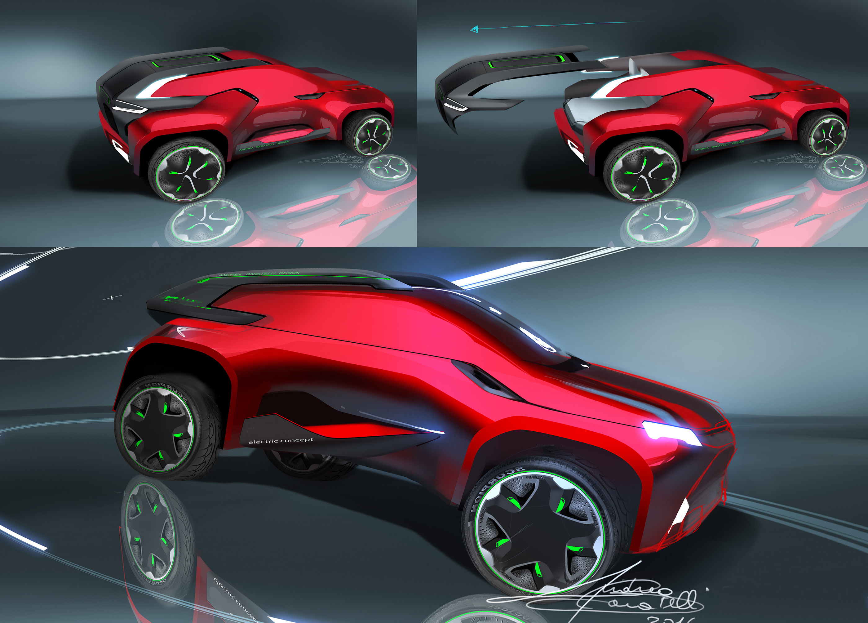 design sketch，automobile，Andrea Baratell，