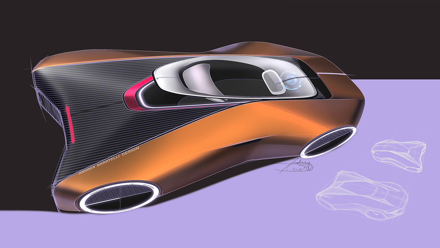 design sketch，automobile，Andrea Baratell，