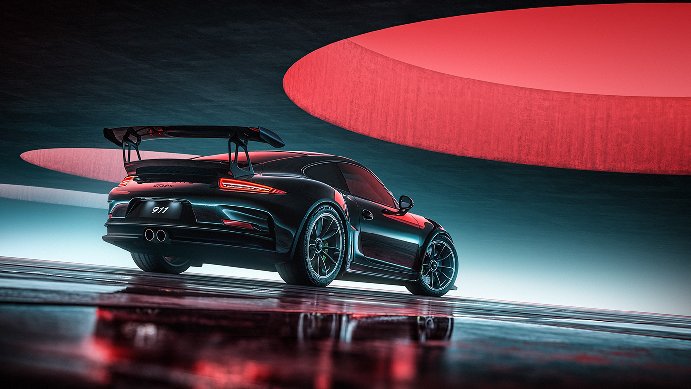 cgi，GT3 RS，Yujia Zhao，Porsche，automobile，porsche，