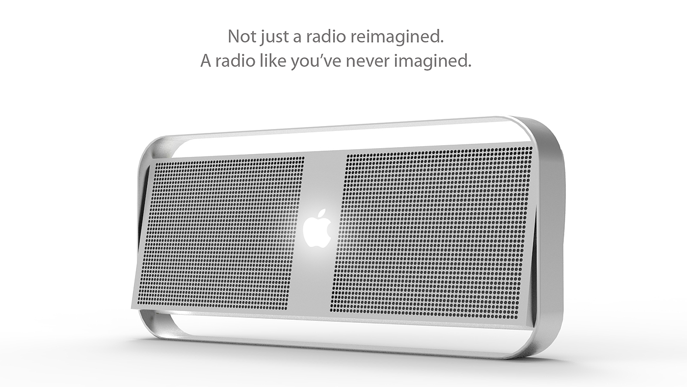 Apple，concept，radio，horn，sound，