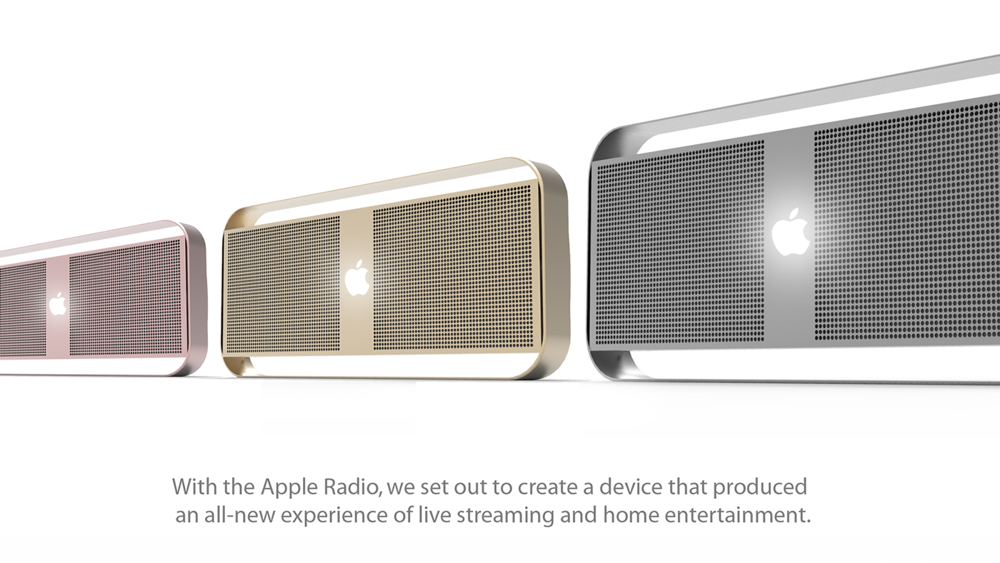 Apple，concept，radio，horn，sound，