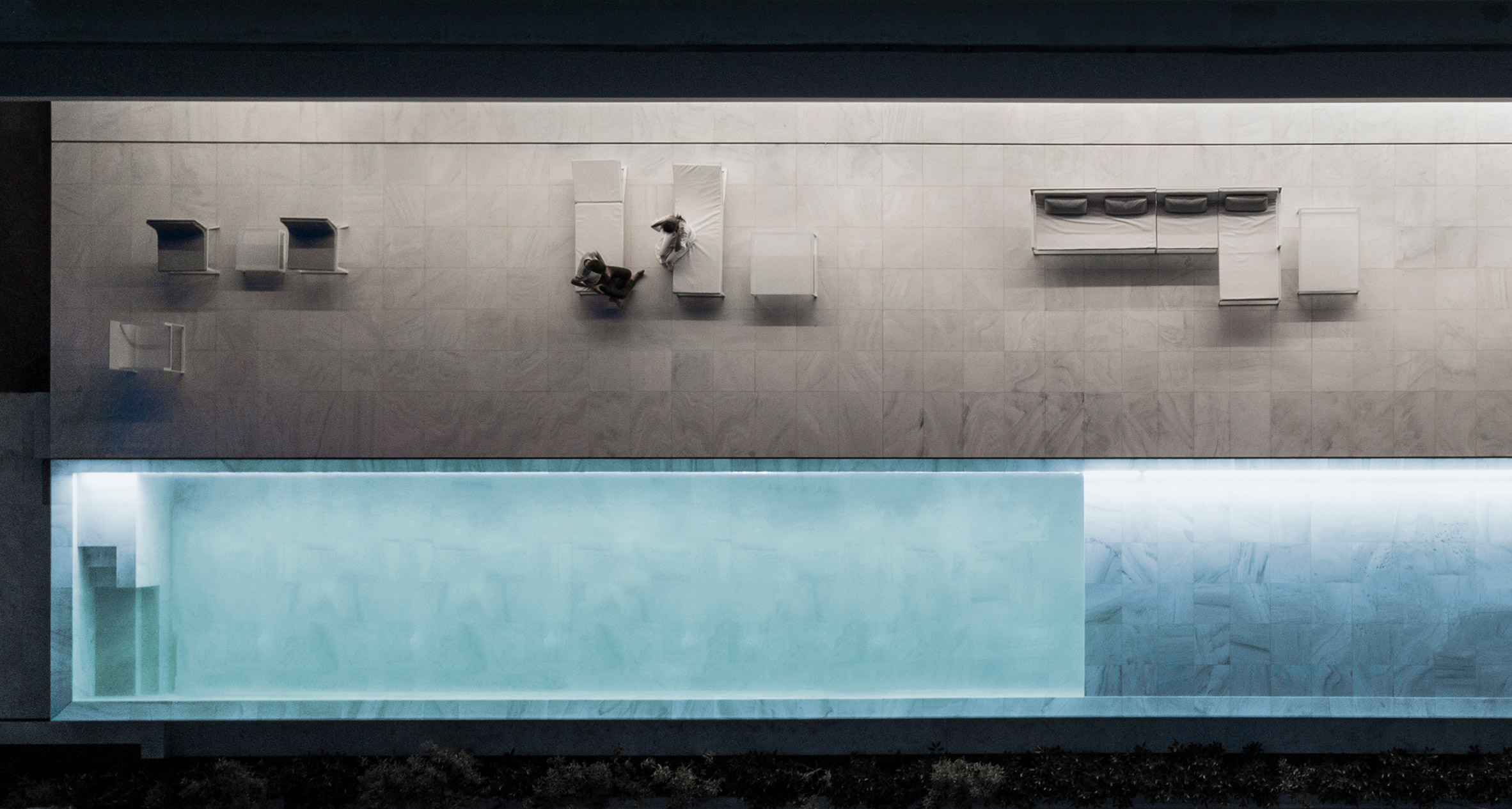 glass house，T-shape，white，house，Hoffman House，