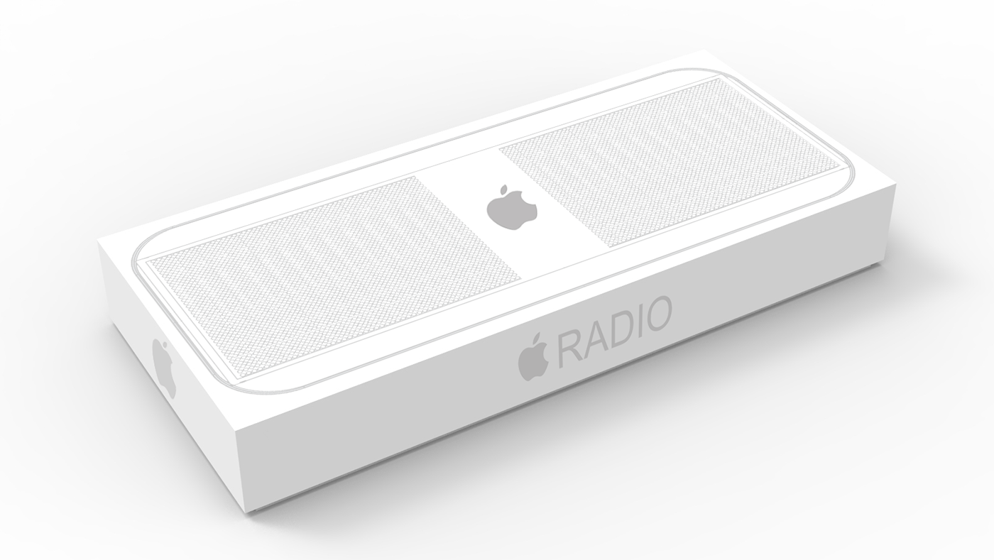 Apple，concept，radio，horn，sound，