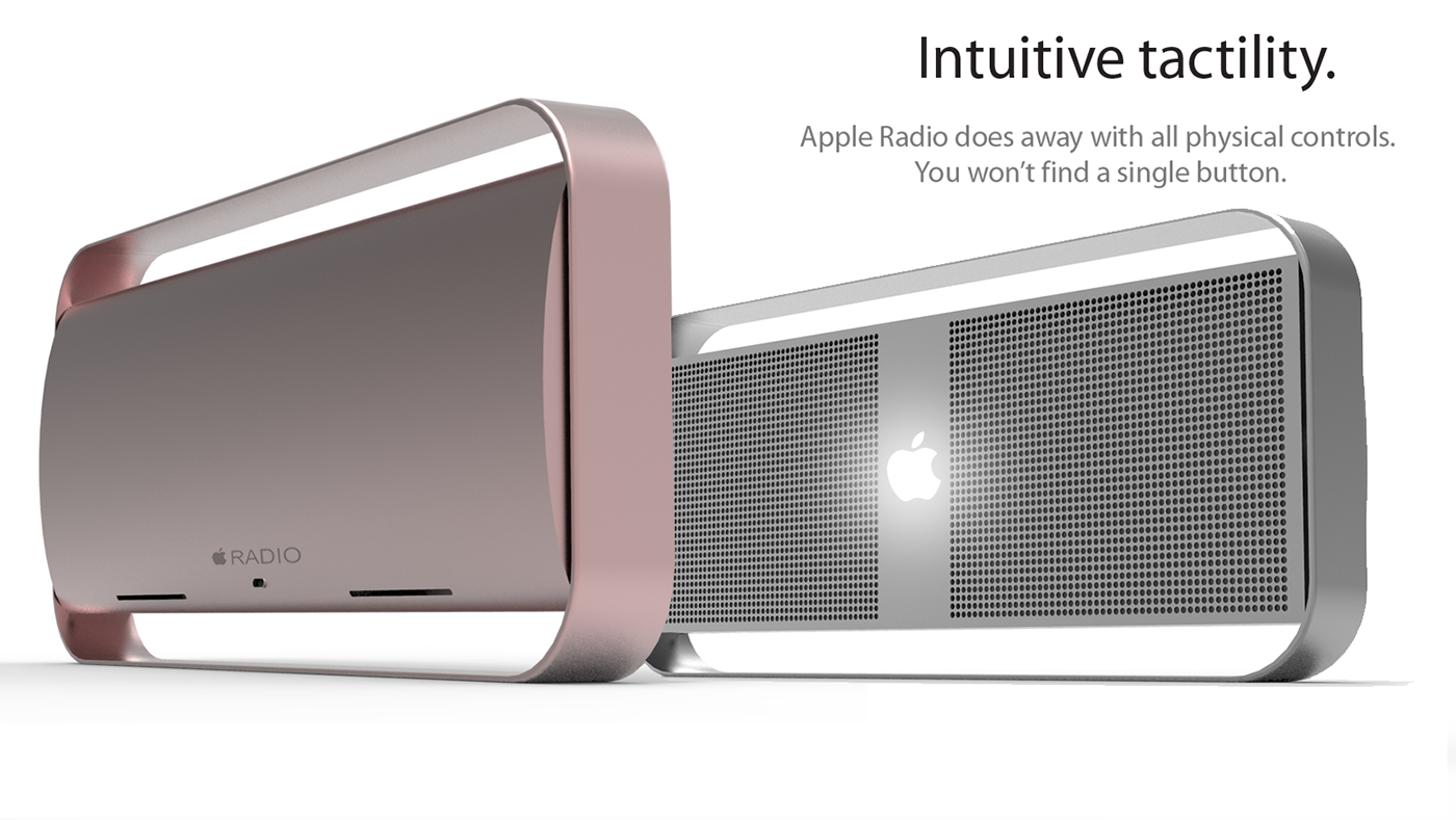 Apple，concept，radio，horn，sound，
