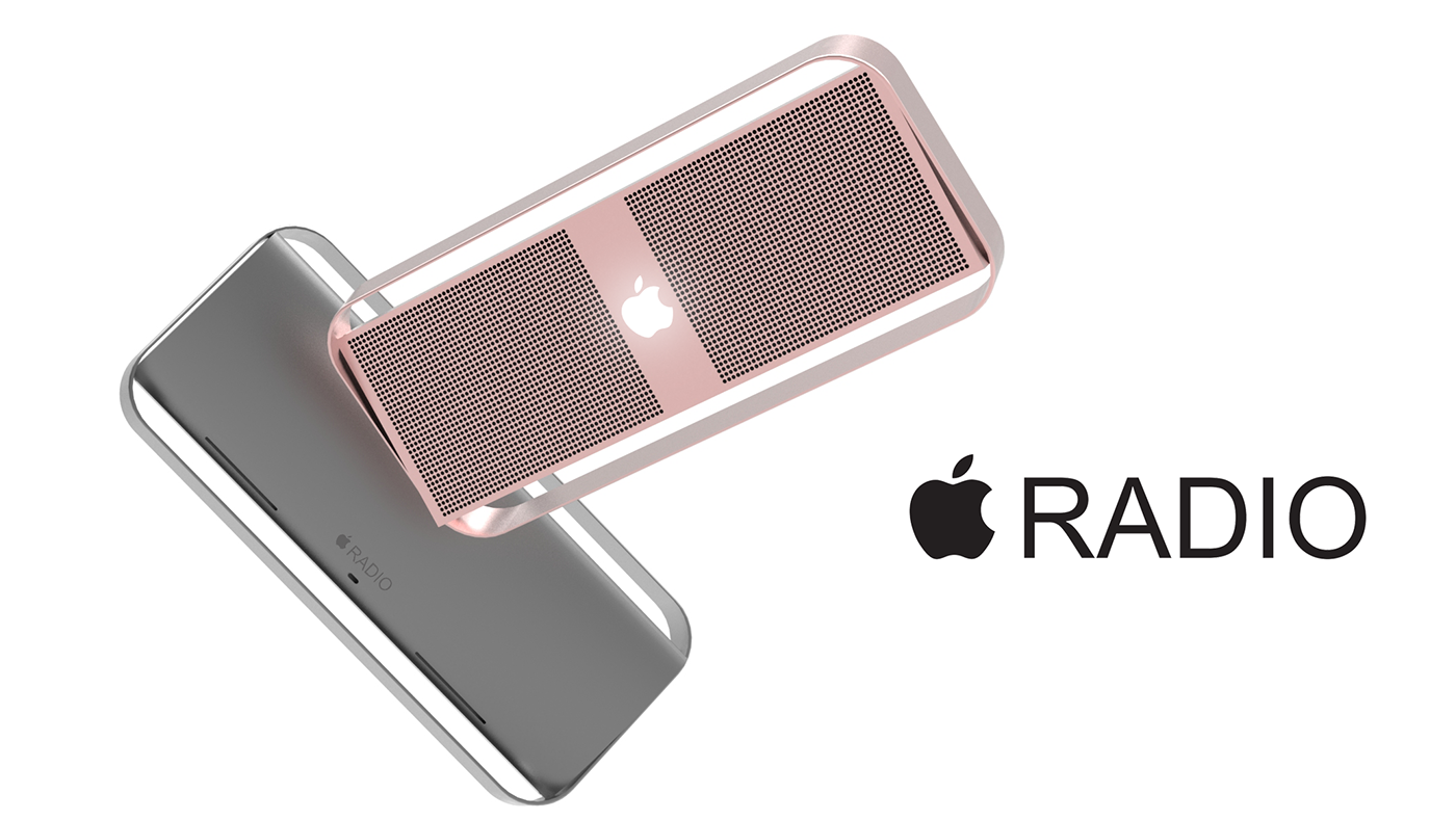 Apple，concept，radio，horn，sound，