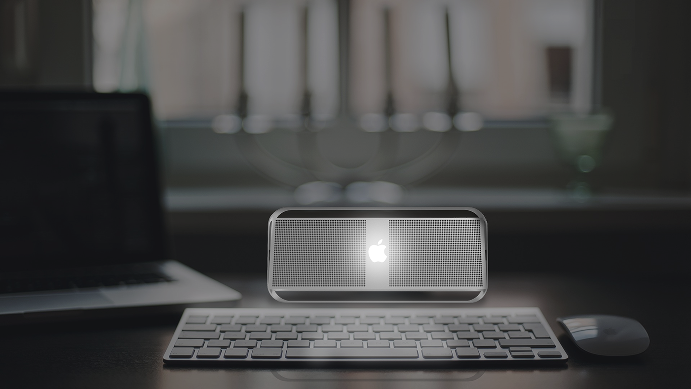 Apple，concept，radio，horn，sound，