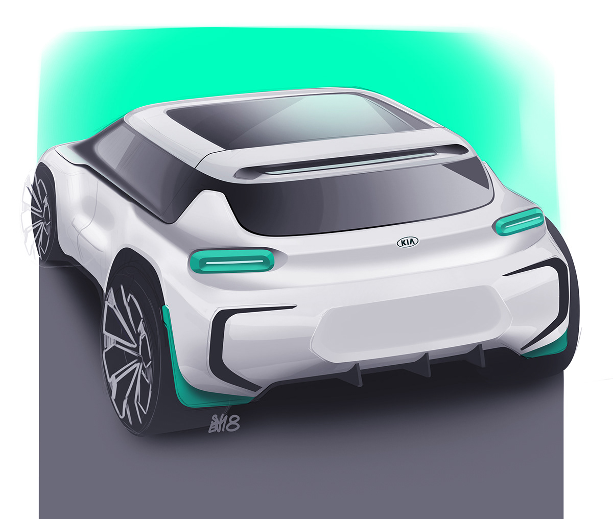 Automobile design，Computer hand drawing，Sketchbook 2018. II，