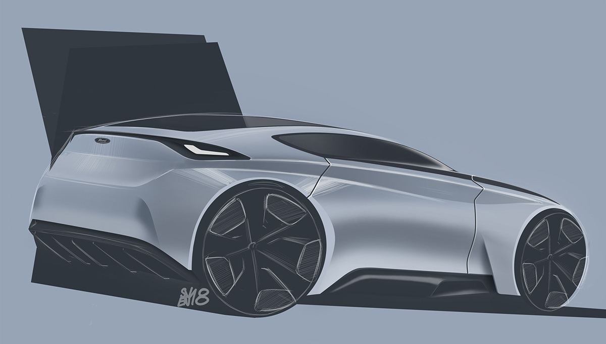 Automobile design，Computer hand drawing，Sketchbook 2018. II，