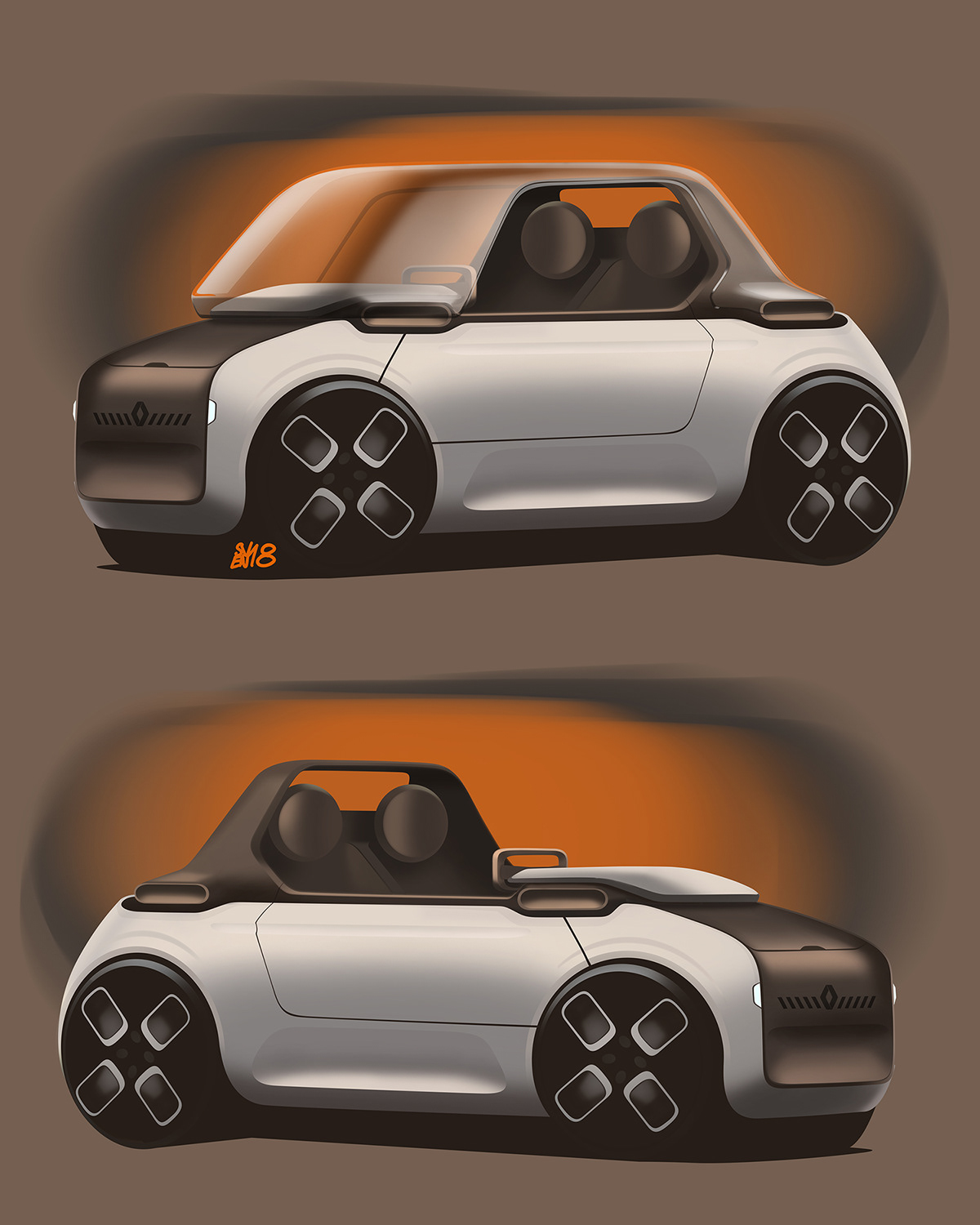 Automobile design，Computer hand drawing，Sketchbook 2018. II，