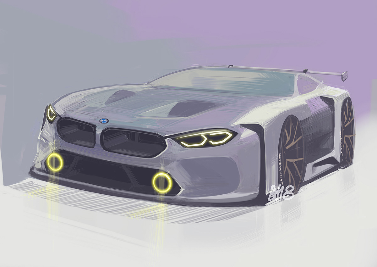 Automobile design，Computer hand drawing，Sketchbook 2018. II，
