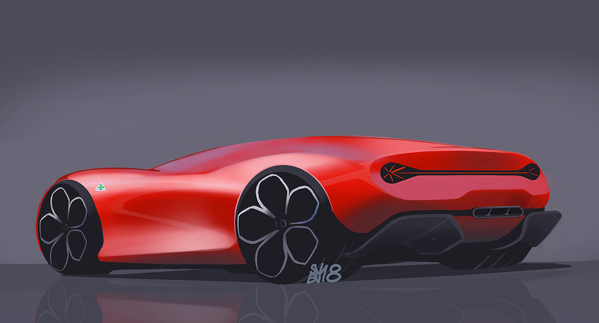 Automobile design，Computer hand drawing，Sketchbook 2018. II，