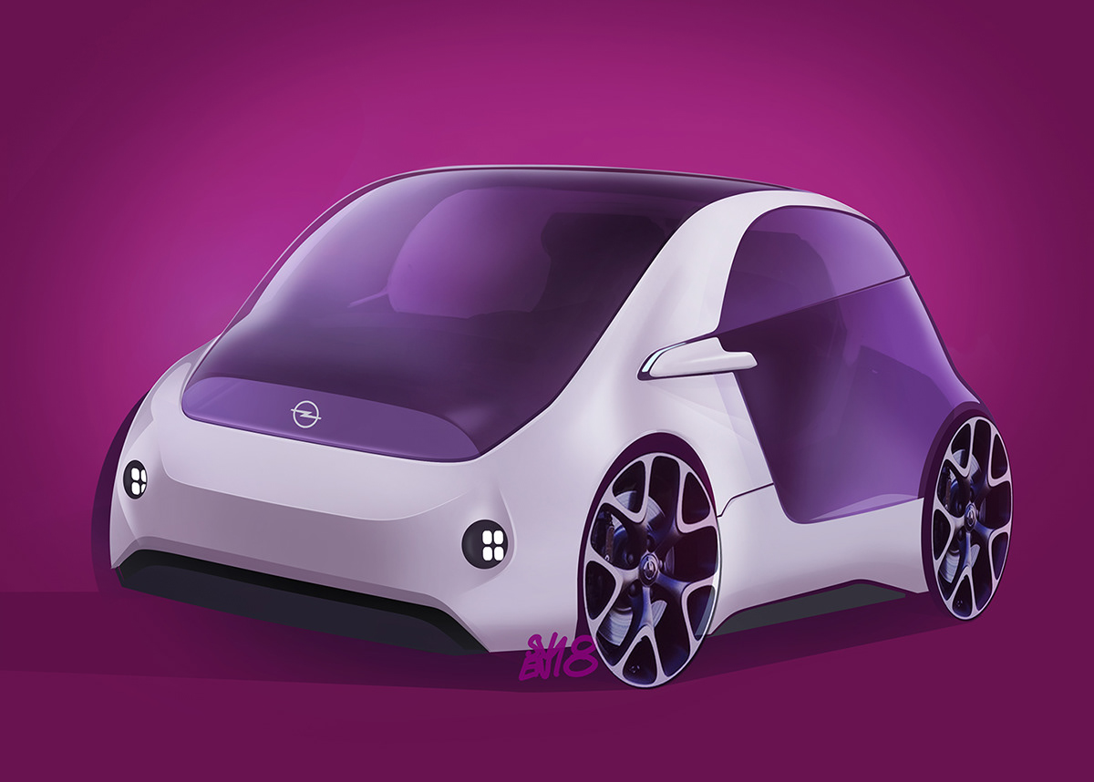 Automobile design，Computer hand drawing，Sketchbook 2018. II，