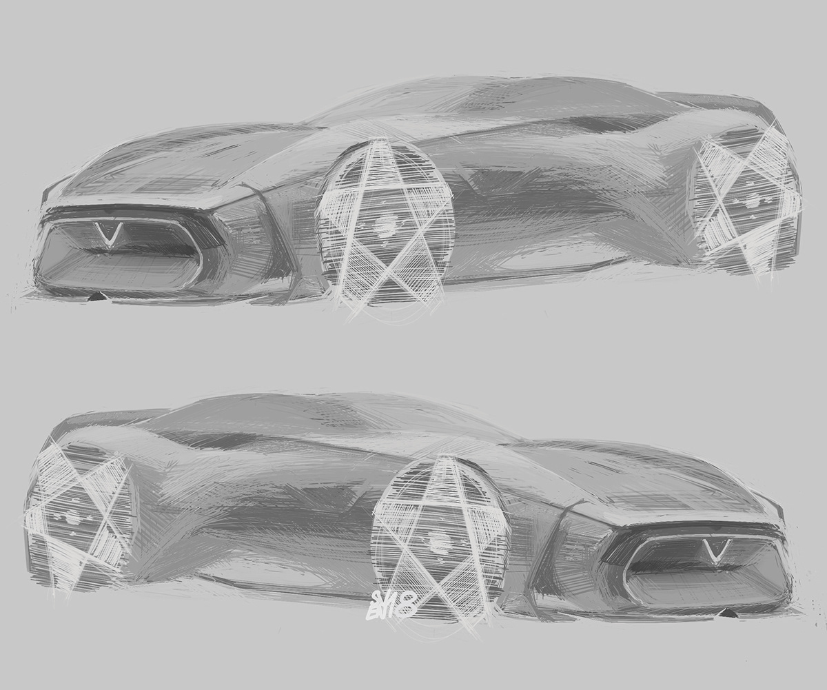Automobile design，Computer hand drawing，Sketchbook 2018. II，