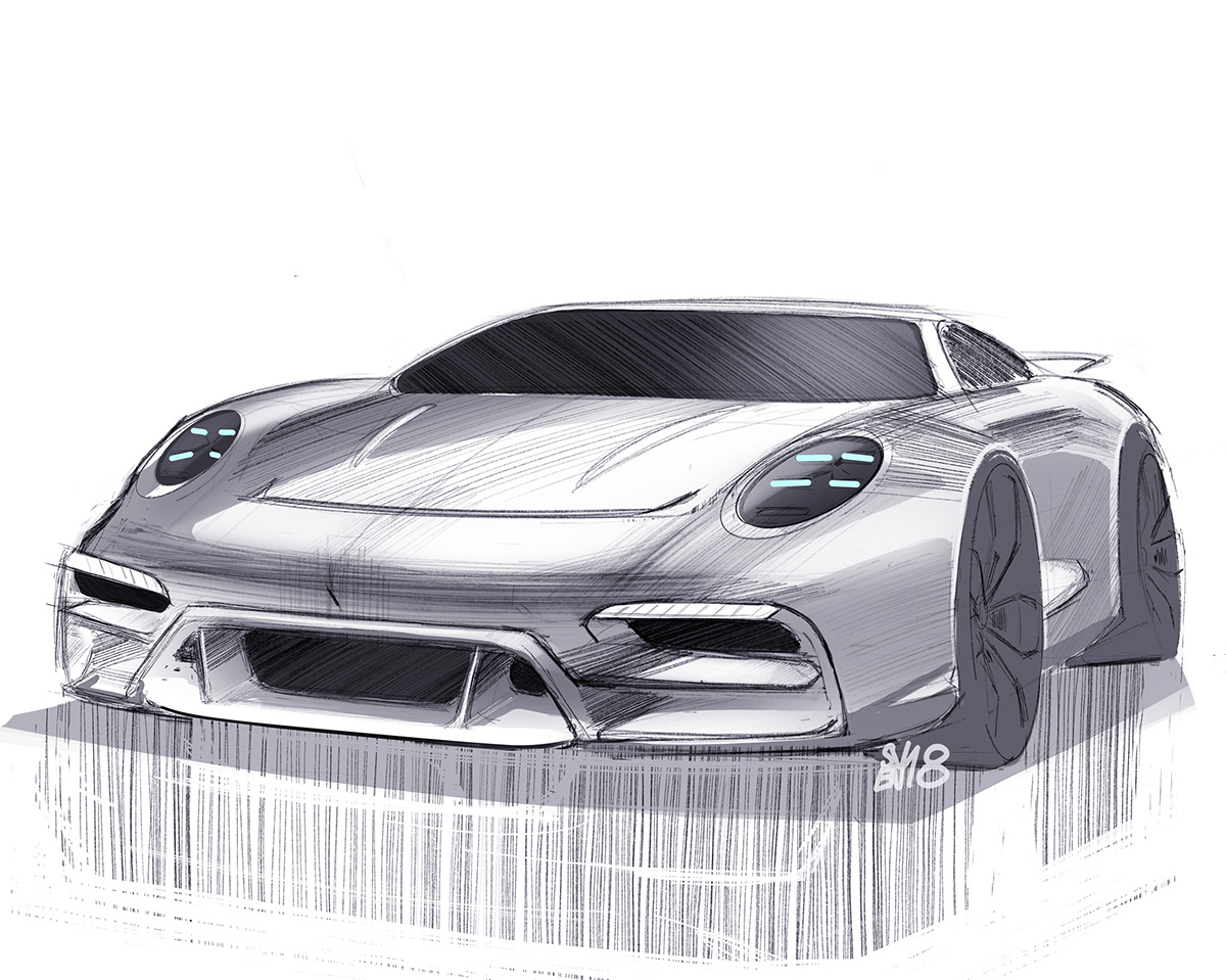 Automobile design，Computer hand drawing，Sketchbook 2018. II，