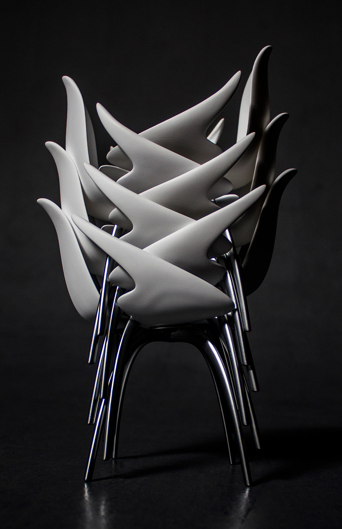 Bud Chair，chair，grey，