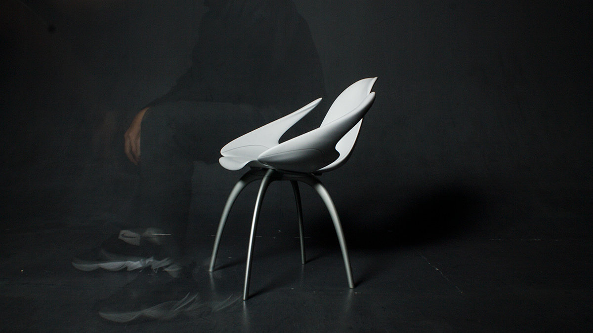 Bud Chair，chair，grey，