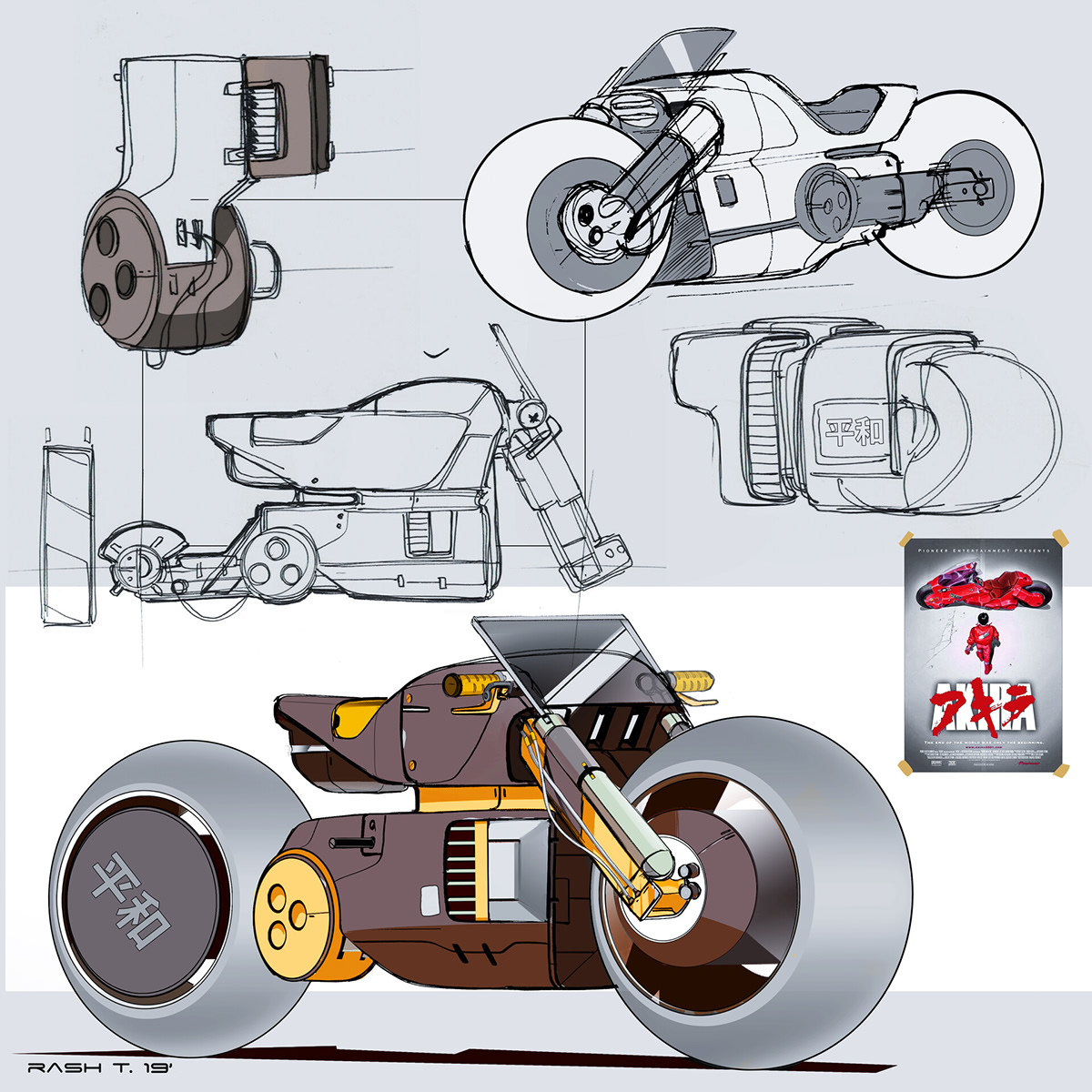 motorcycle，sketch，conceptual design，