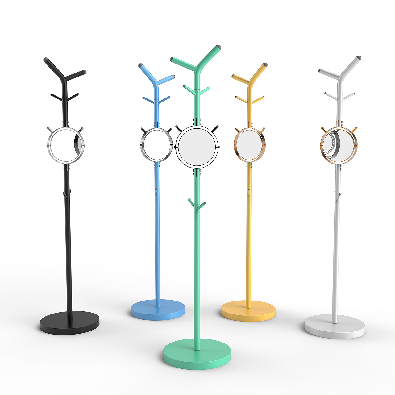 Coat rack，furniture，Home Furnishing，coat hanger，bright mirror，Bright Mirror，mirror，rotate，