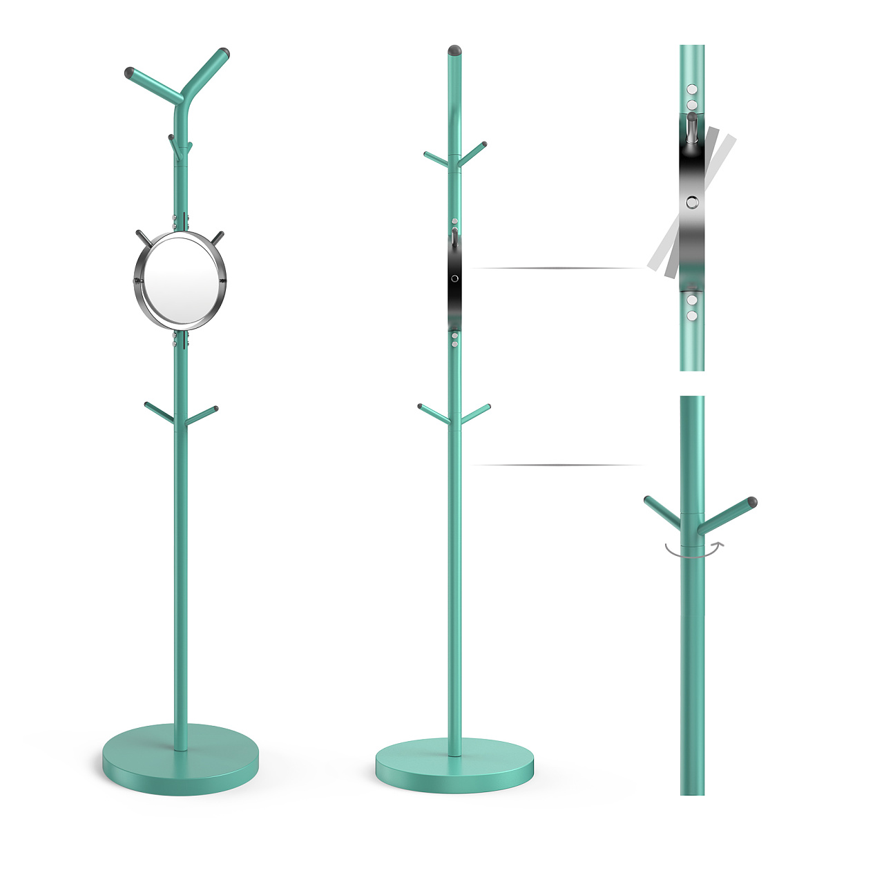 Coat rack，furniture，Home Furnishing，coat hanger，bright mirror，Bright Mirror，mirror，rotate，