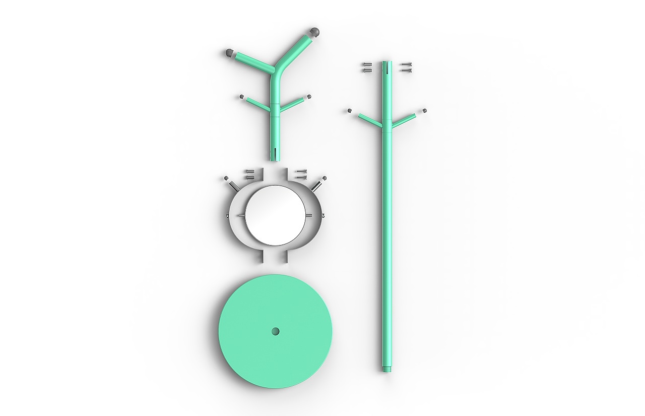 Coat rack，furniture，Home Furnishing，coat hanger，bright mirror，Bright Mirror，mirror，rotate，