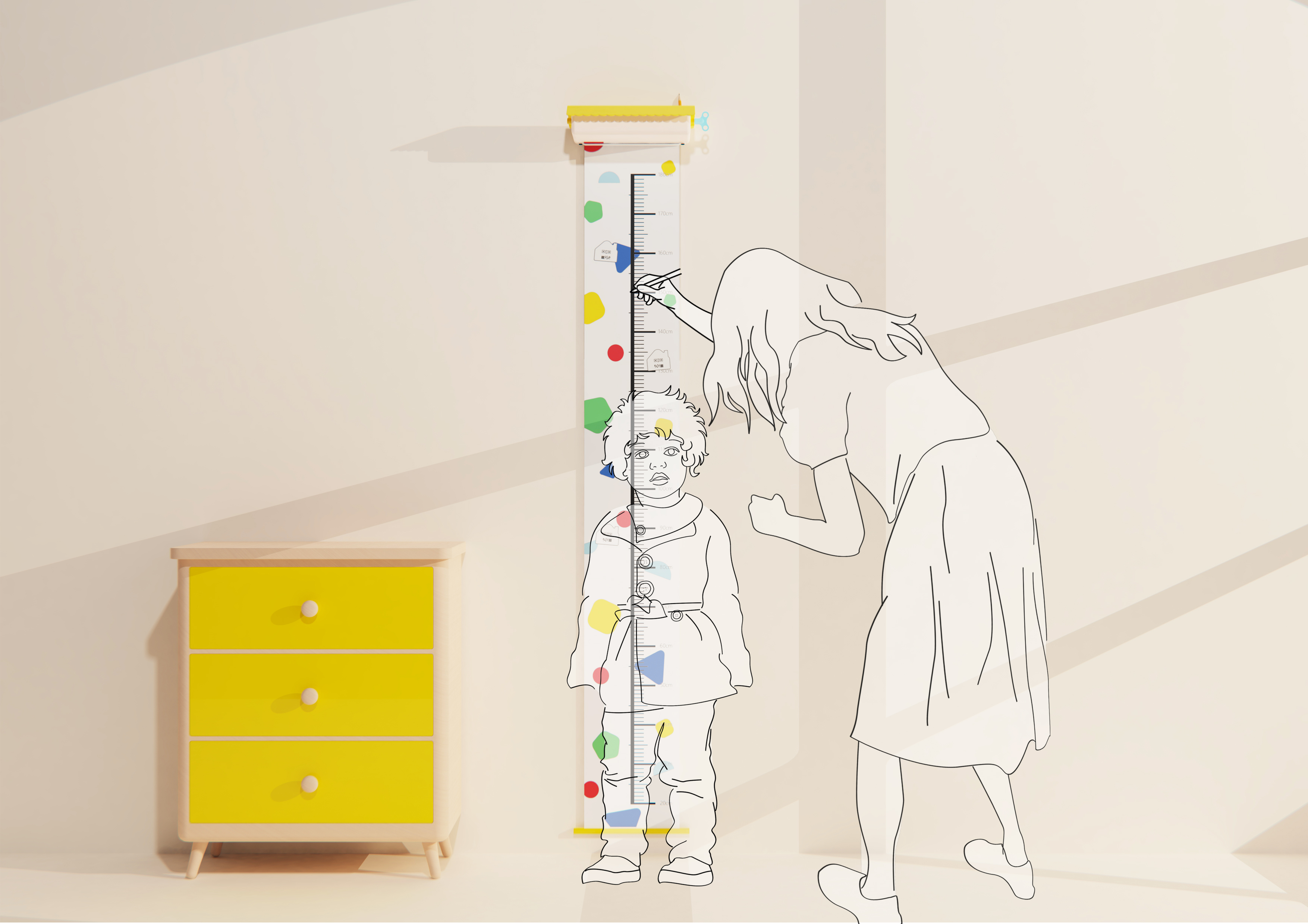 ruler，children，Storage，Cartoon，grow up，