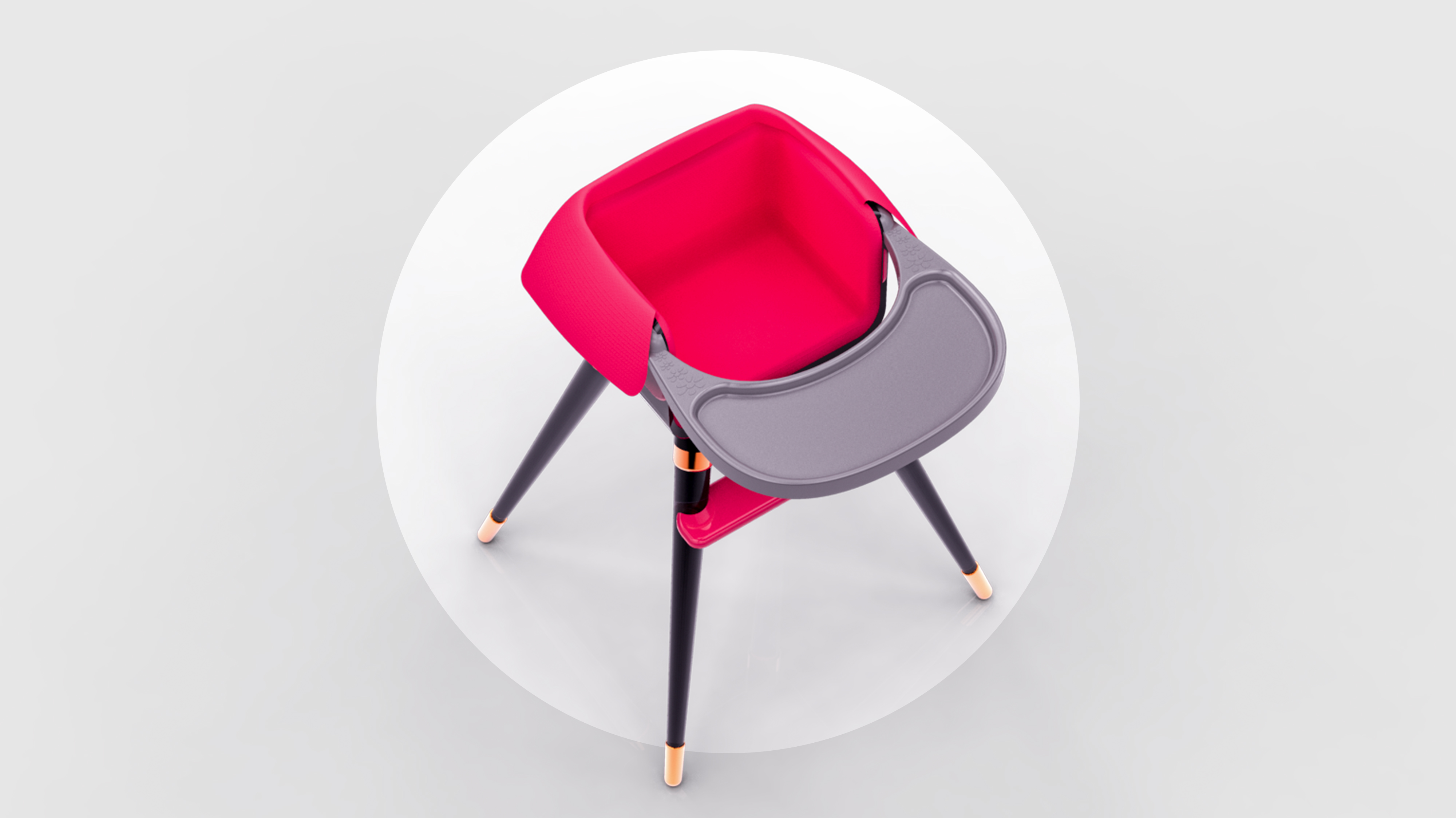 industrial design，product design，Baby chair，Baby dining table design，Foldable portable dining chair，High chair ，