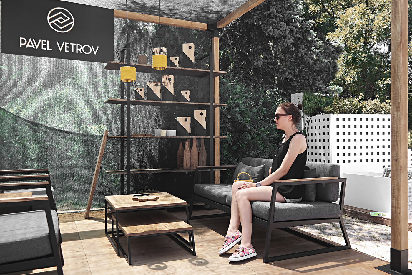 Home Furnishing，furniture，Simplicity，woodiness，flax，Public seat，