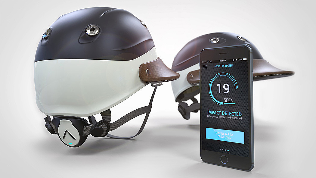 industrial design，product design，Armis helmet，Head protection，Polo helmet，Sensor emission，