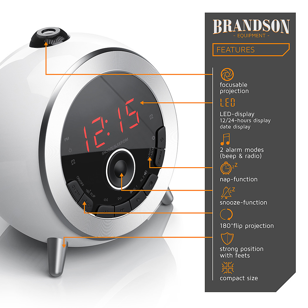 intelligence，white，Multifunctional clock，