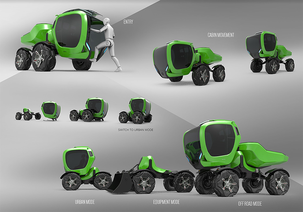 绿色，汽车设计，Mercedes Unimog，