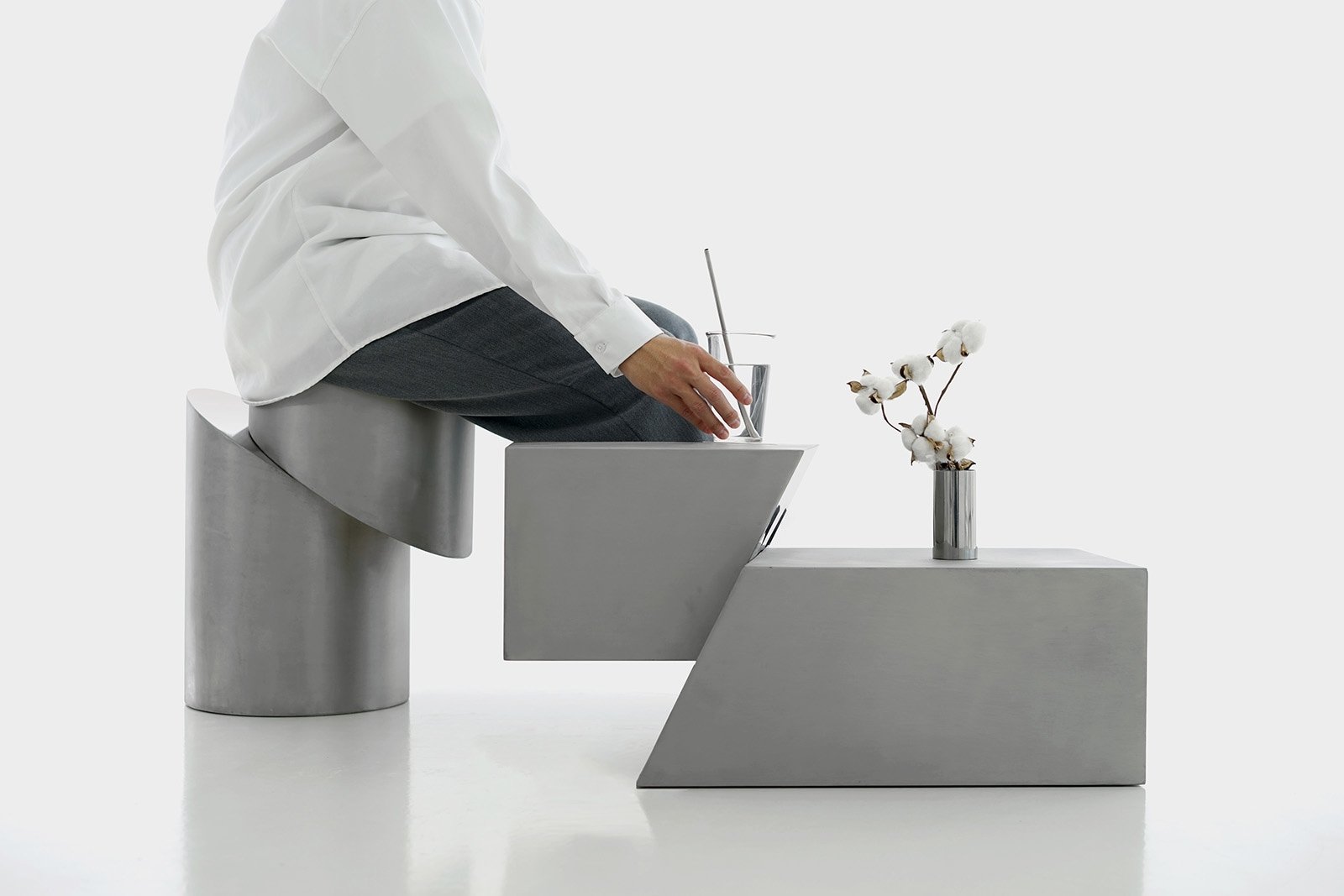 Side table，stool，Minimalist，Slice，