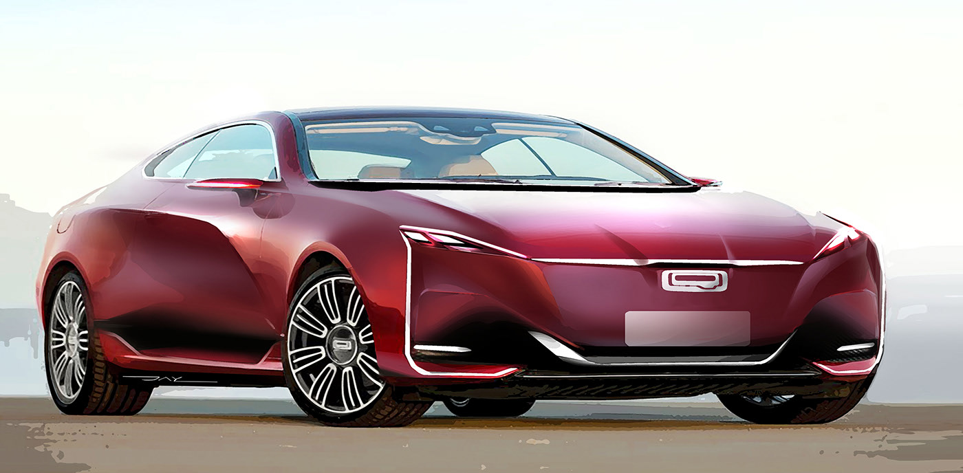 automobile，Hanjie Zhao，Hand drawn，draft，