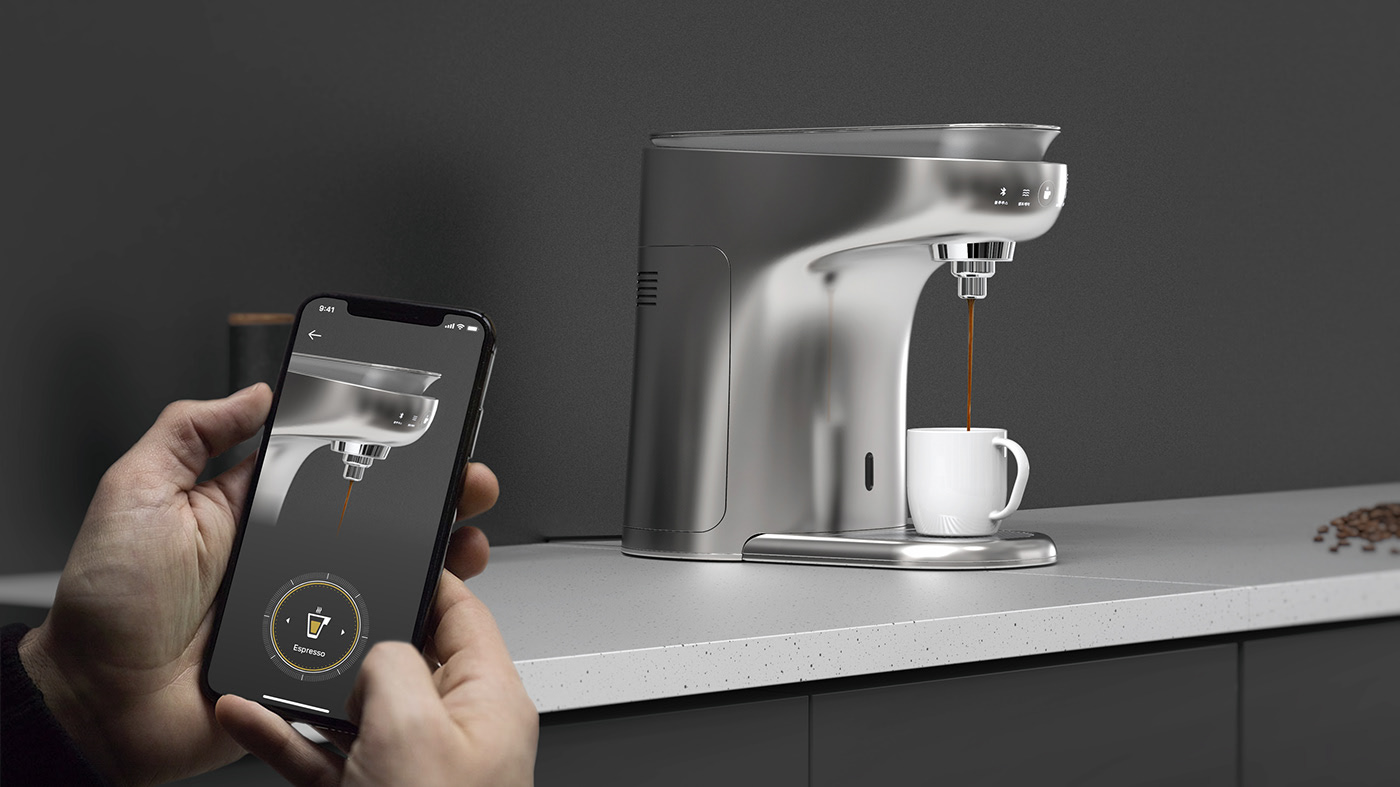 Coffee machine，app，Tap&Drop，Wormgretton，