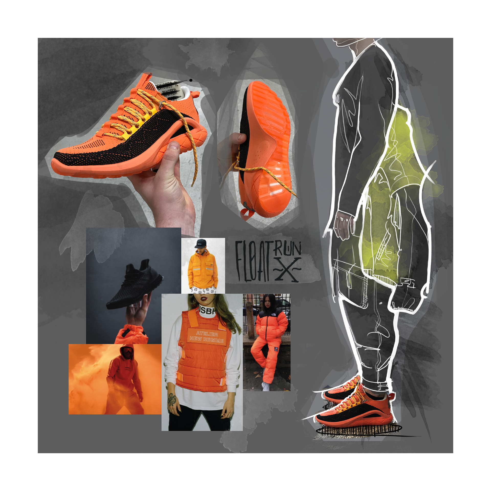 FLOAT RUN X，reebok ，outdoors，Running shoes，