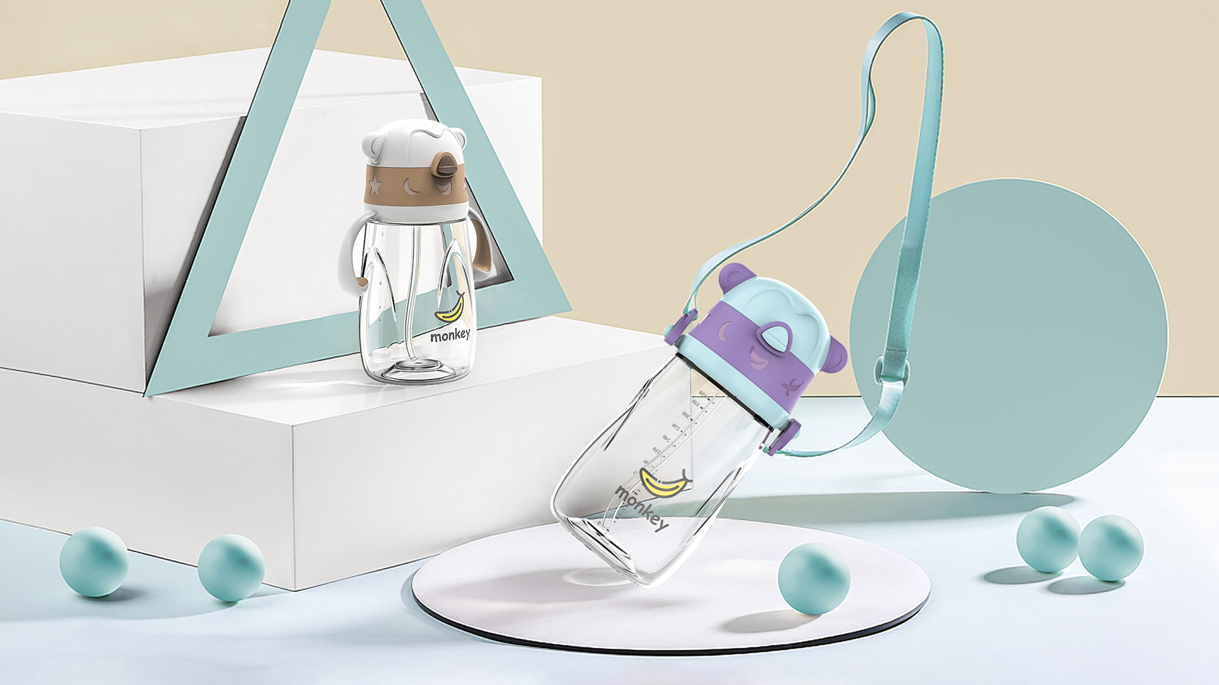 Children's water cup，Straw cup，Portable kettle design，Children's Cup，Cup design，Creative water cup，Thermal insulation kettle，Bottle setting，