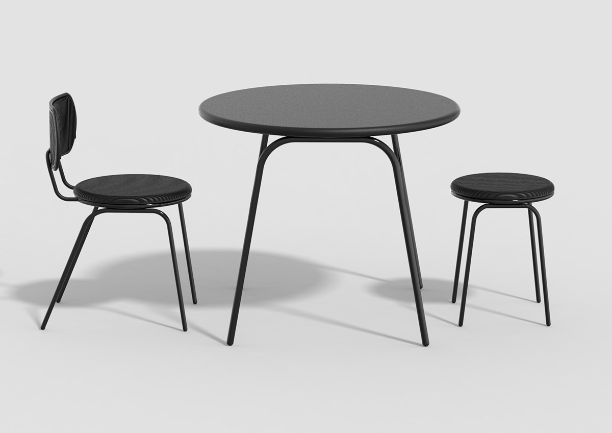 product design，black，straight line，industrial design，stool，chair，furniture，