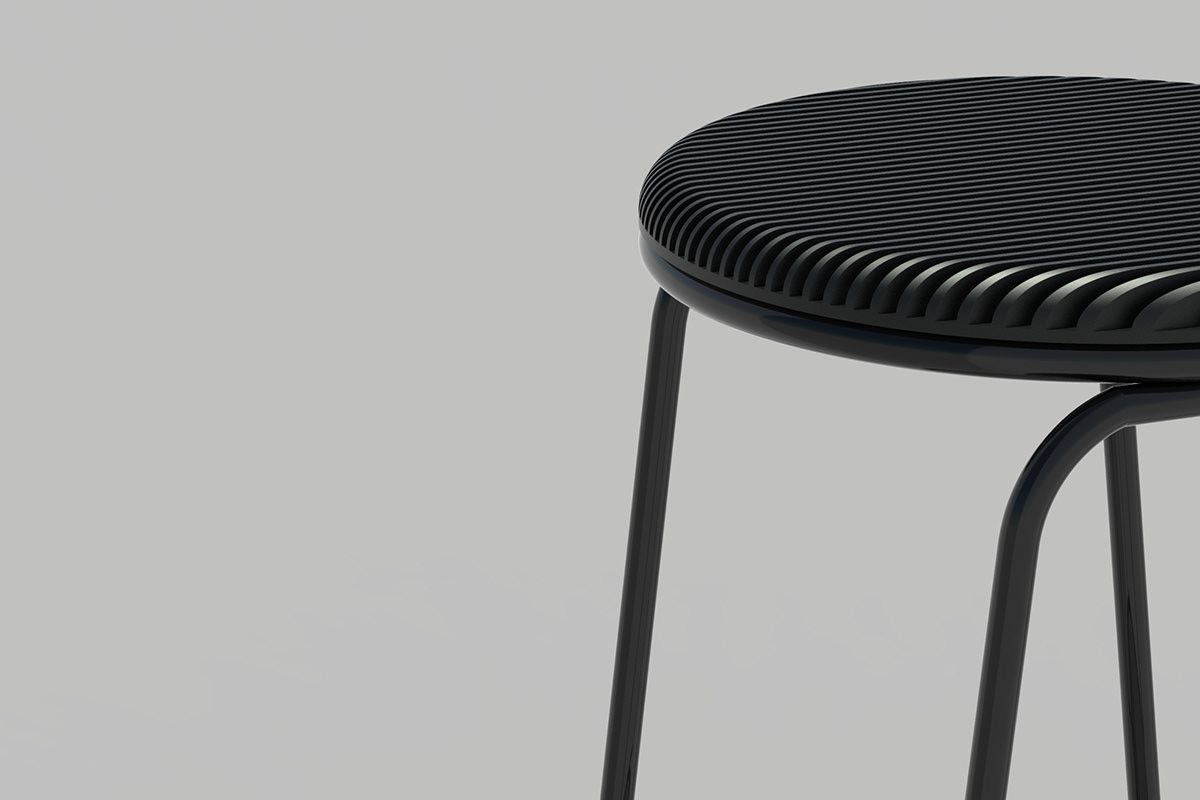 product design，black，straight line，industrial design，stool，chair，furniture，