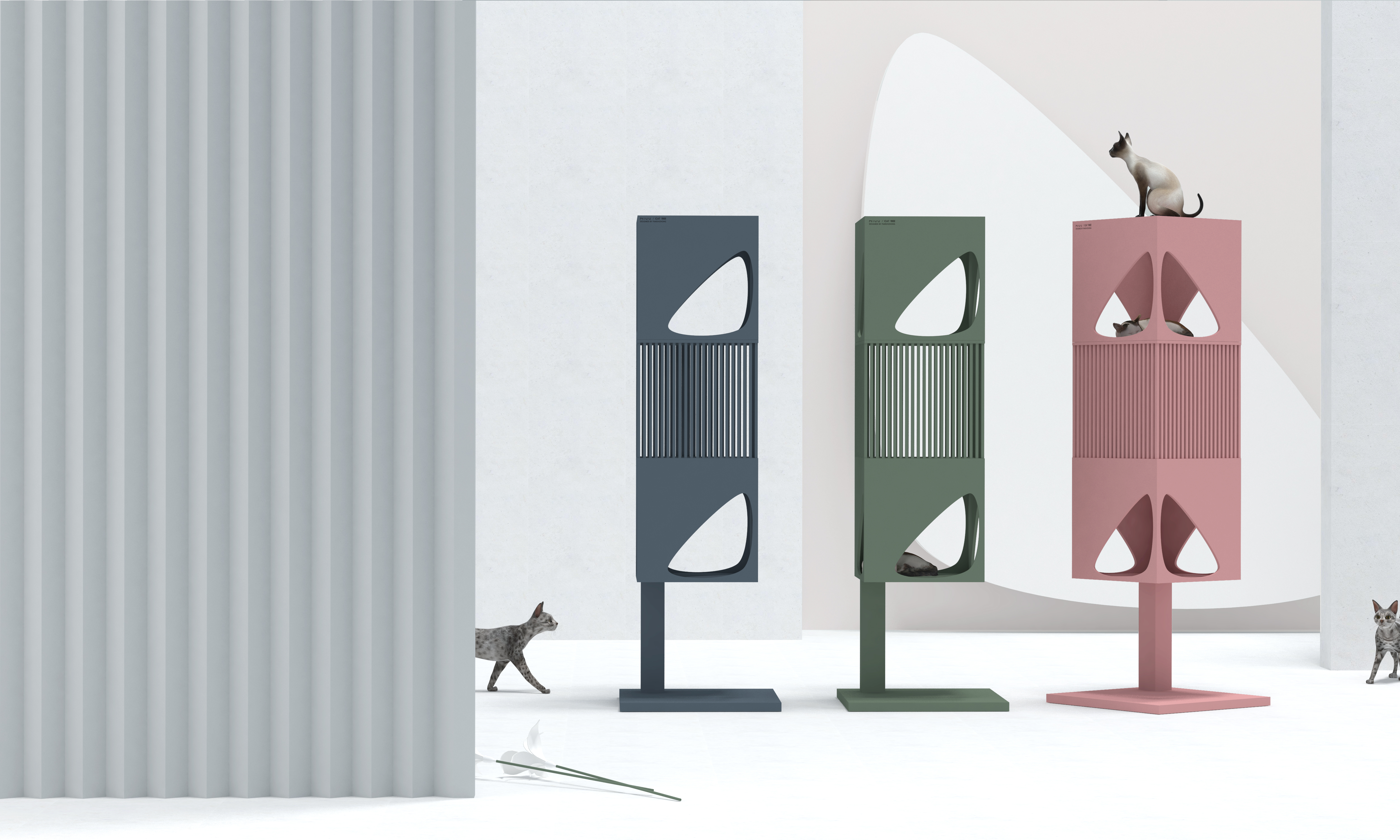 industrial design，product design，Life aesthetics，Cat climbing frame，Cat tree，Cat nest，cat，