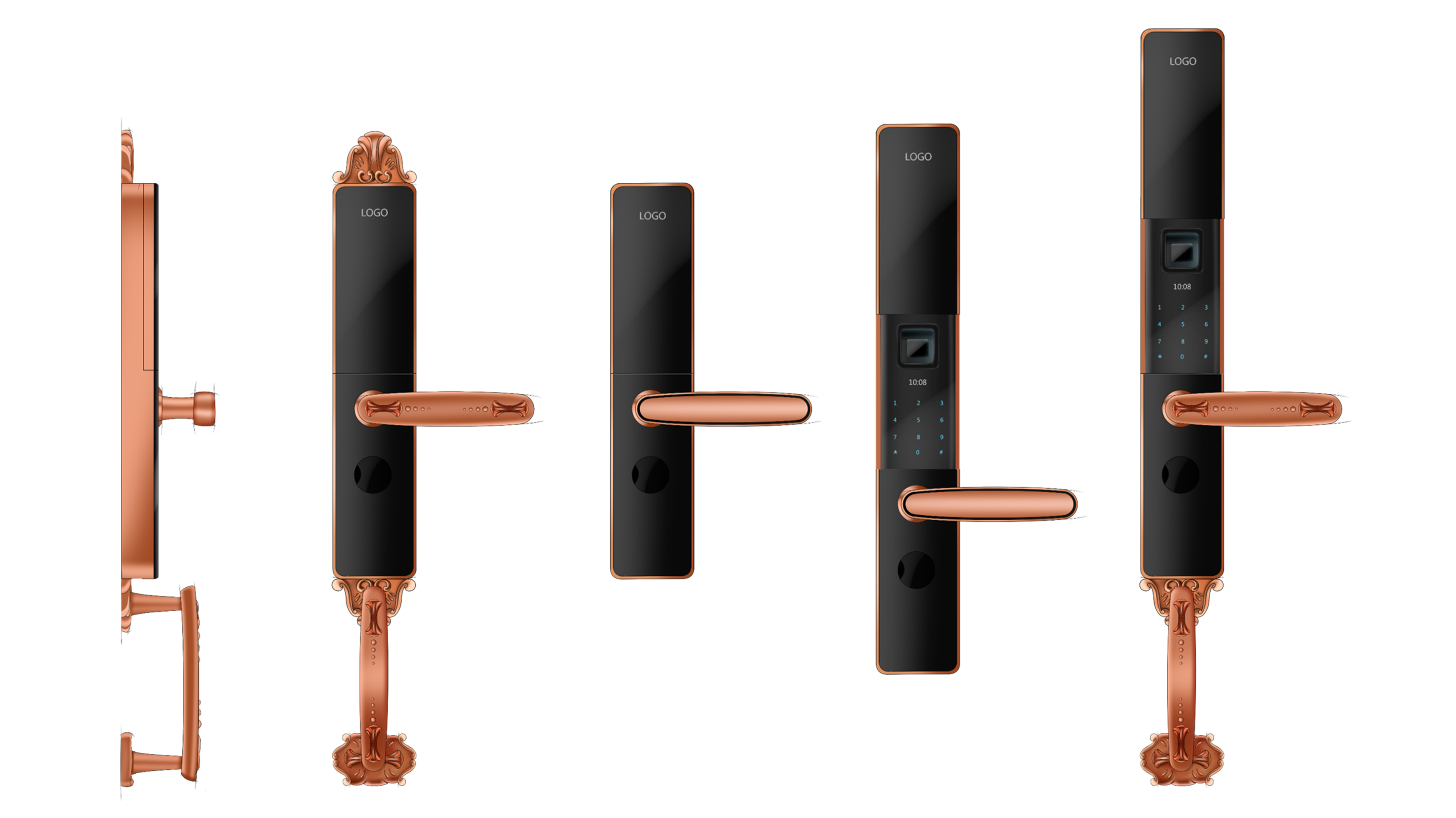 Retro fingerprint lock，Electronic door lock，Household anti-theft door code lock，product design，industrial design，