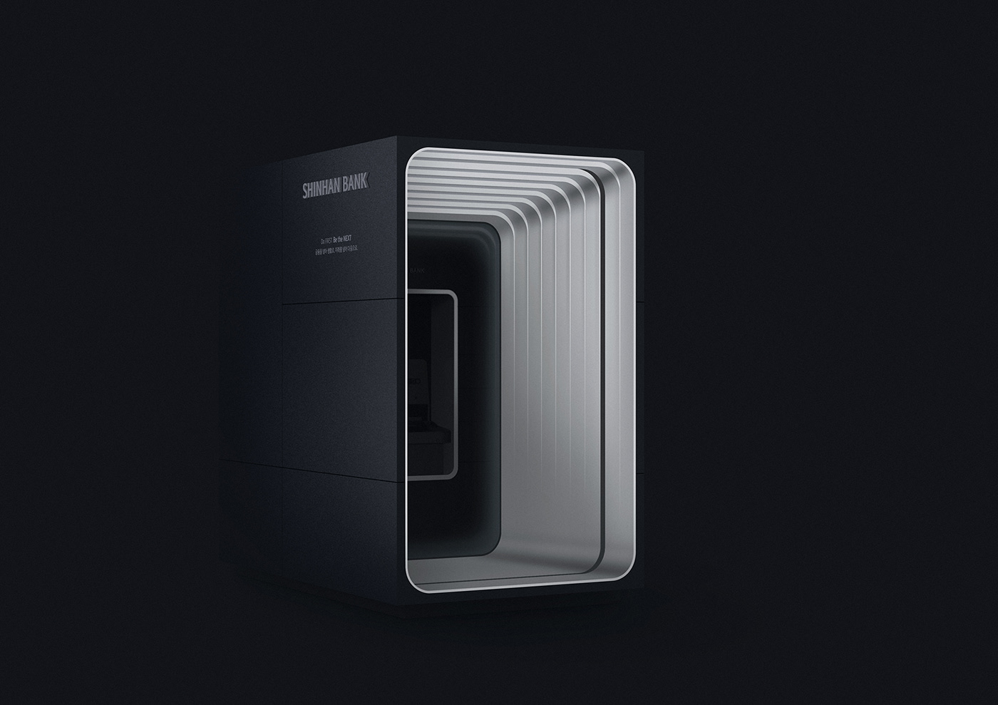 SHINHAN BANK，Cash dispenser，atm，the republic of korea，D E S I G N F E E L，bank，black，