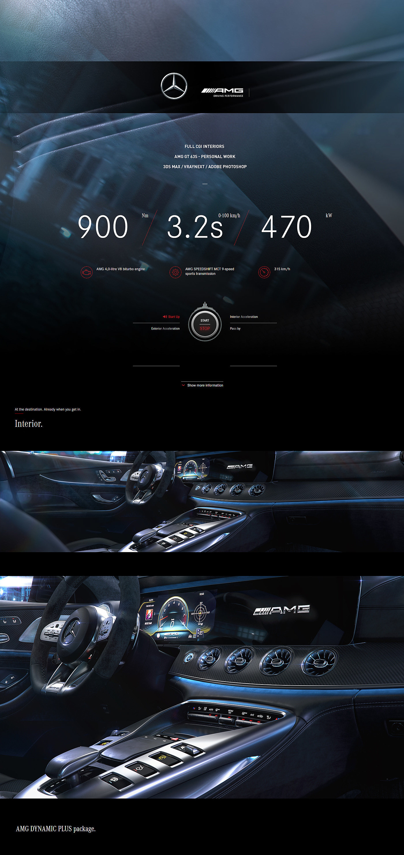 automobile，Alberto Luke Marta，cgi，Benz，AMG GT 63S，Interior，