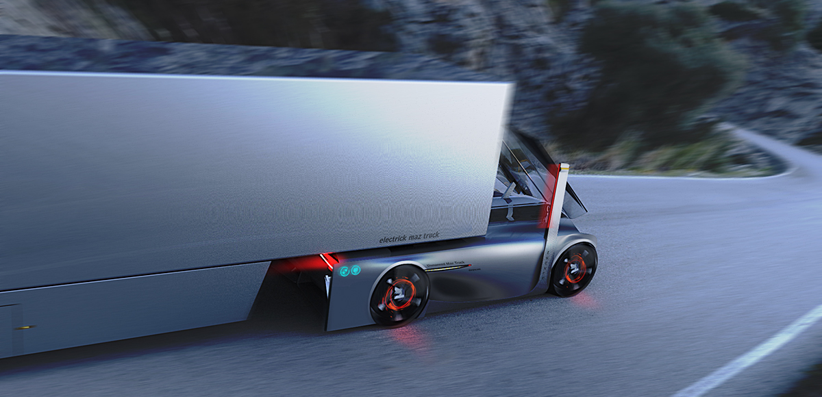 conceptual design，Automobile design，UNMANNED MAZ TRUCK，